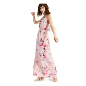 INC DRESS Womens Pink Zippered Sleeveless Halter Maxi Party Sheath Dress 10